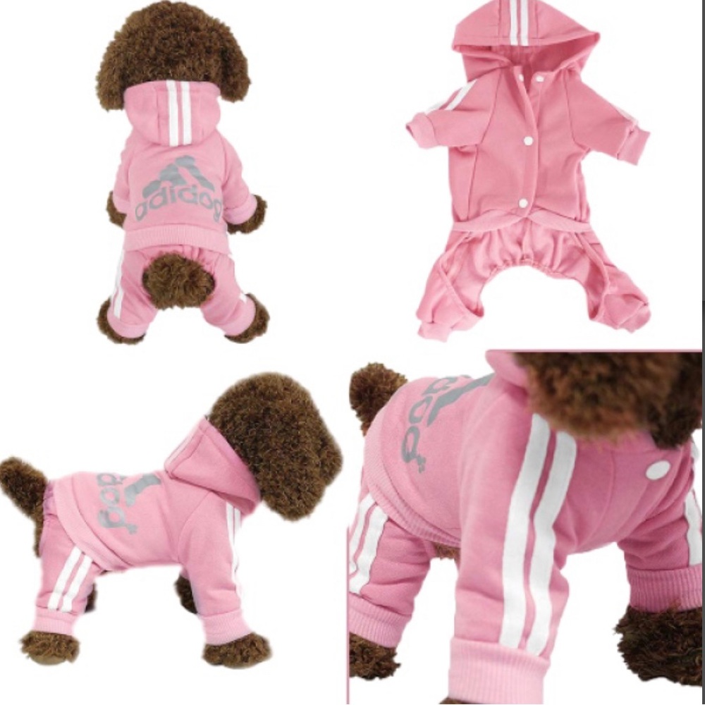 Adidog Hooded Jumpsuit - Pink - Medium - Picture 2 of 6